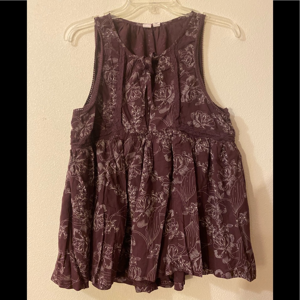 3/$21 Melrose and Market purple floral tank
